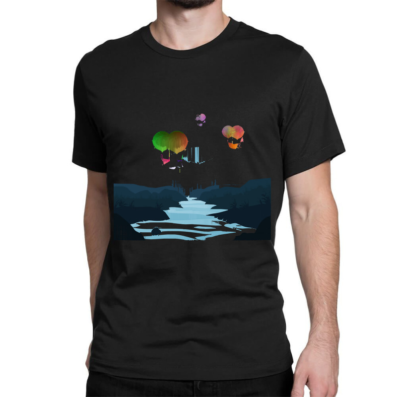 Steampunk T  Shirt Steampunk Balloon Ship Sailing Over The Land T  Shi Classic T-shirt | Artistshot