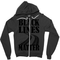 Drag Racing Gift For Race Lover Apparel Black Lines Matter Zipper Hoodie | Artistshot