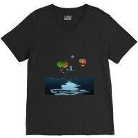 Steampunk T  Shirt Steampunk Balloon Ship Sailing Over The Land T  Shi V-neck Tee | Artistshot