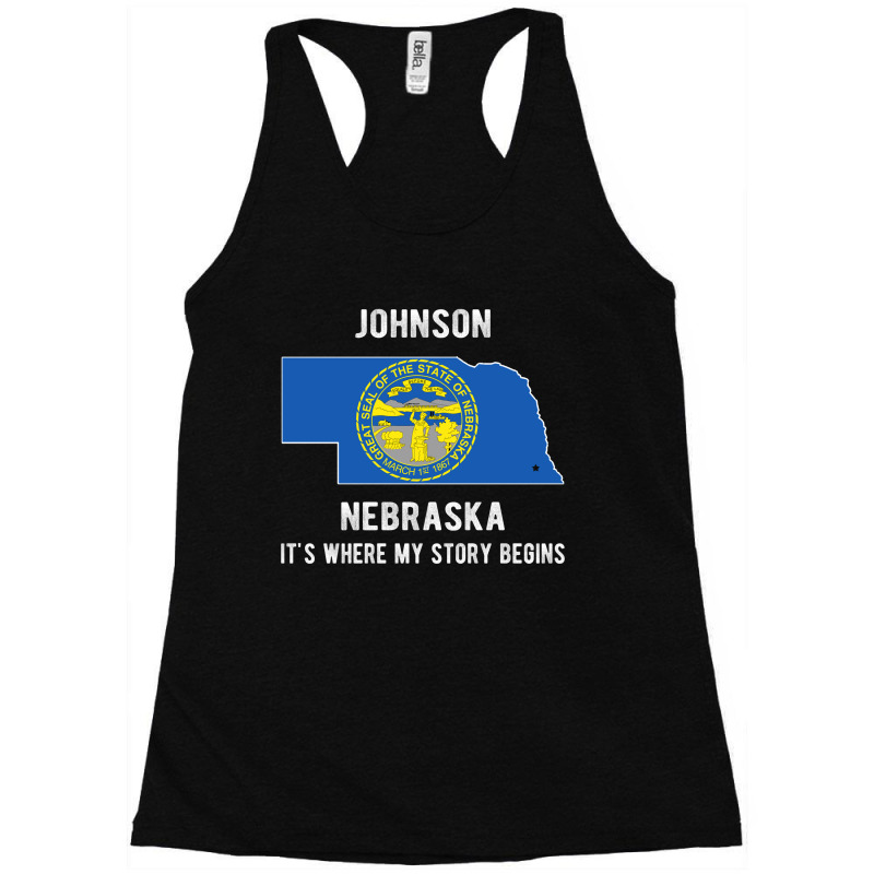 Johnson It's Where My Story Begins Racerback Tank by thanchashop | Artistshot