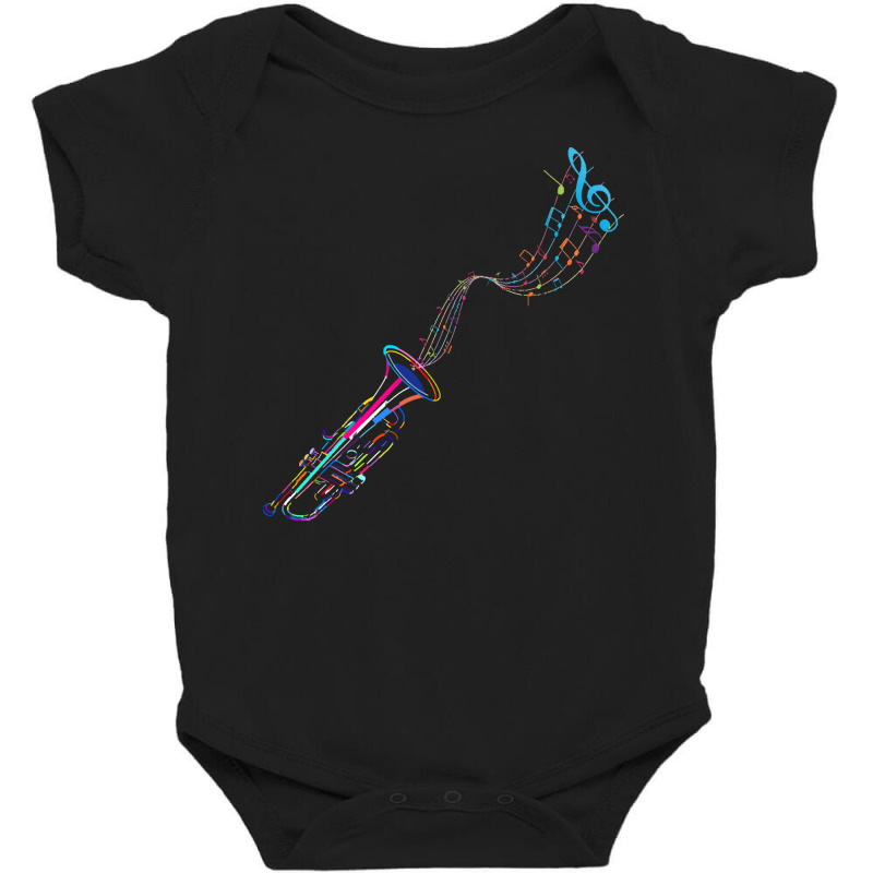 Trumpet T  Shirt Trumpet   Trumpet And Musical Notes T  Shirt Baby Bodysuit | Artistshot