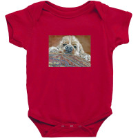 Cocker Spaniel On Pillow Baby Bodysuit | Artistshot