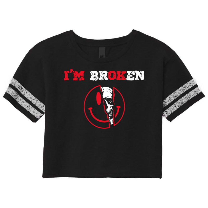 Mental Health Confused Smile I'm Broken I'm Ok Scorecard Crop Tee by cm-arts | Artistshot