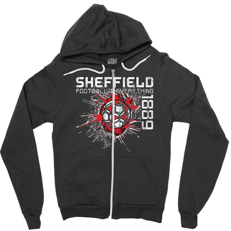 Football Is Everything - Sheffield Splatter Strike Vintage Zipper Hoodie by AlanaJarvis | Artistshot