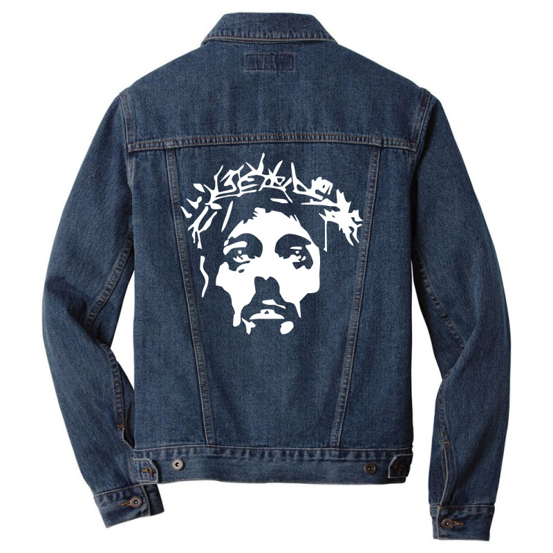 Jesus Christ Catholic Christian Men Denim Jacket. By Artistshot