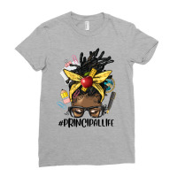 Afro Messy Locs Bun Principal Life Ladies Fitted T-shirt | Artistshot