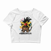 Afro Messy Locs Bun Principal Life Crop Top | Artistshot