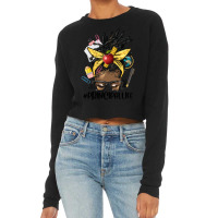 Afro Messy Locs Bun Principal Life Cropped Sweater | Artistshot