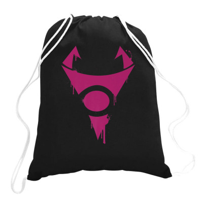 Invader Zim Irken Symbol Purple Spray Paint Stencil Drawstring Bags. By  Artistshot