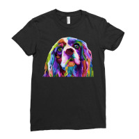 English Cocker Spaniel Pop Art Portrait Dog Owner Ladies Fitted T-shirt | Artistshot