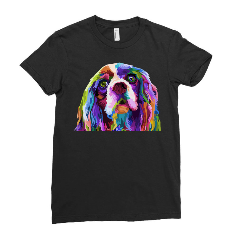 English Cocker Spaniel Pop Art Portrait Dog Owner Ladies Fitted T-Shirt by AuturoMedero90 | Artistshot