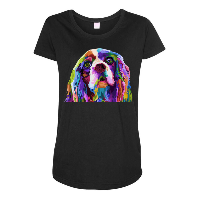 English Cocker Spaniel Pop Art Portrait Dog Owner Maternity Scoop Neck T-shirt by AuturoMedero90 | Artistshot