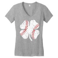 Baseball St Patricks Day Boys Men Catcher Pitcher Shamrock Women's V-neck T-shirt | Artistshot