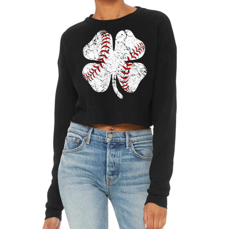 Baseball St Patricks Day Boys Men Catcher Pitcher Shamrock Cropped Sweater by Tisha Brown | Artistshot