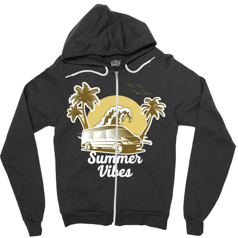 Summer Vibes California Beach Zipper Hoodie | Artistshot