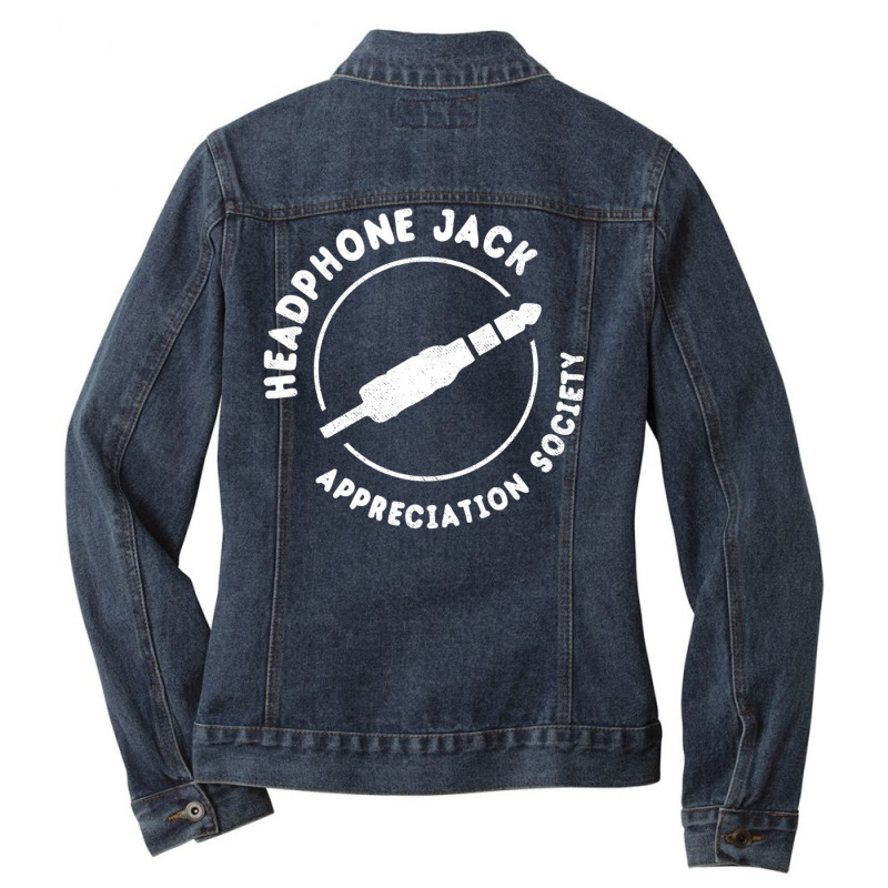 Headphone Jack Appreciation Society Ladies Denim Jacket by cm-arts | Artistshot