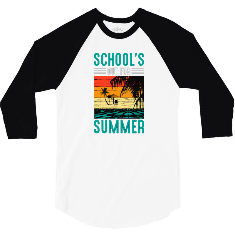 Summer Vibes School Out For Sunset 3/4 Sleeve Shirt | Artistshot