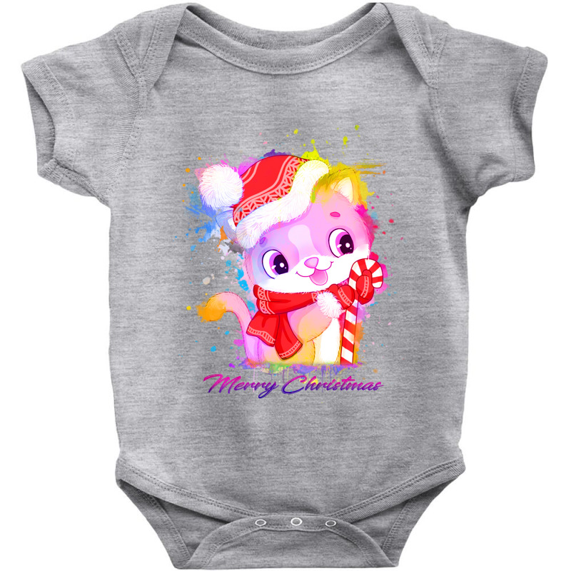 Merry Christmas Cat Baby Bodysuit | Artistshot