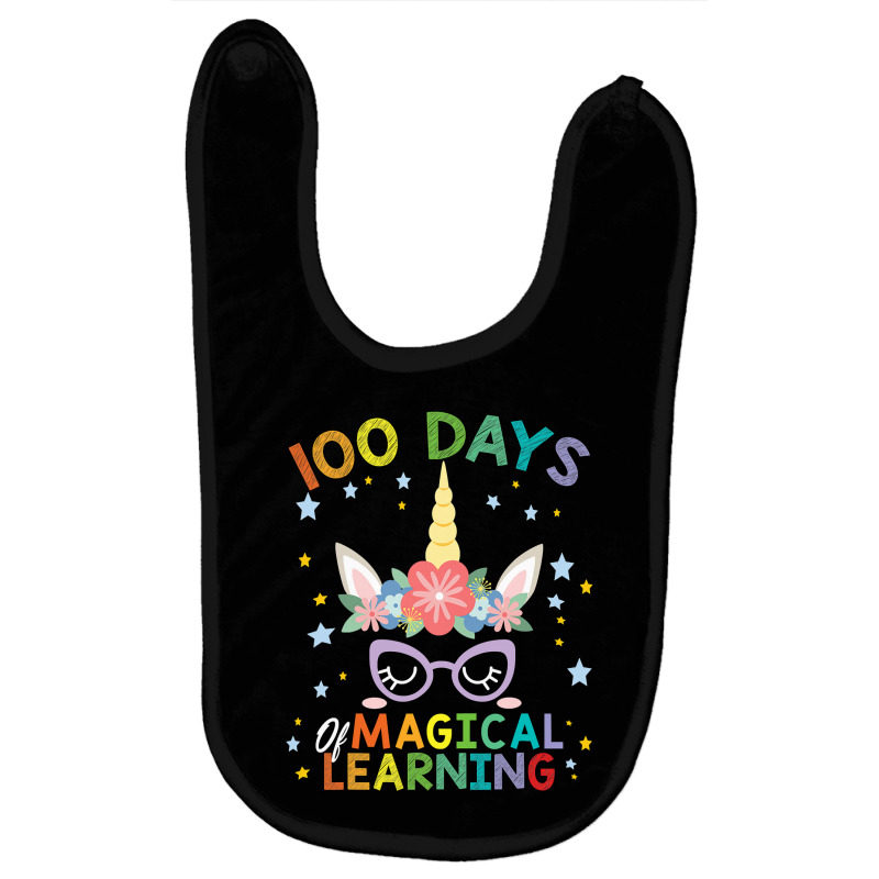 Cute Unicorn 100 Days Of Magical Learning 100th Day School Baby Bibs | Artistshot