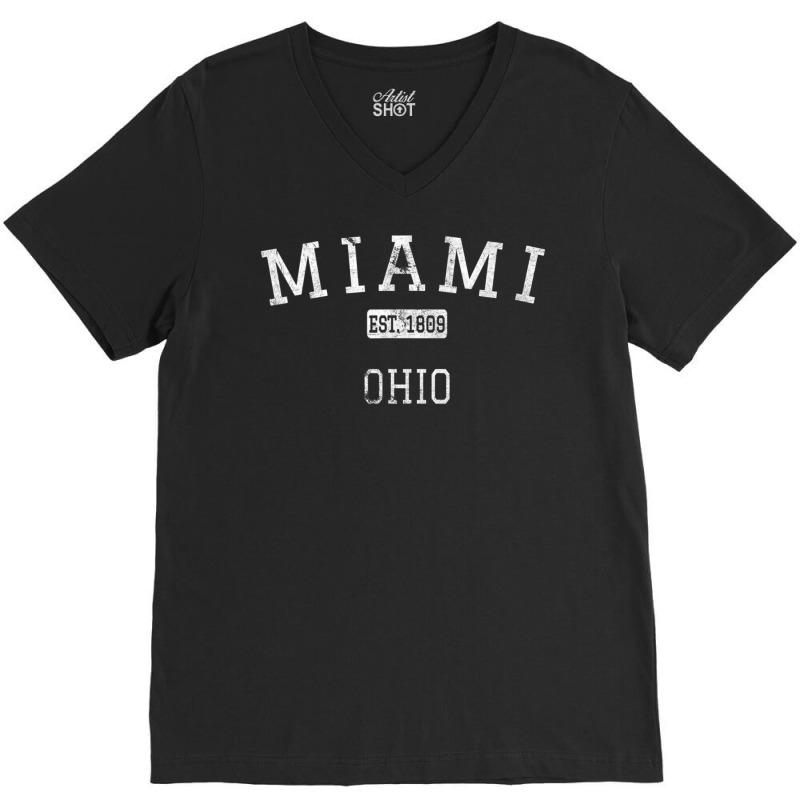 Miami Ohio Oh Vintage V-neck Tee | Artistshot