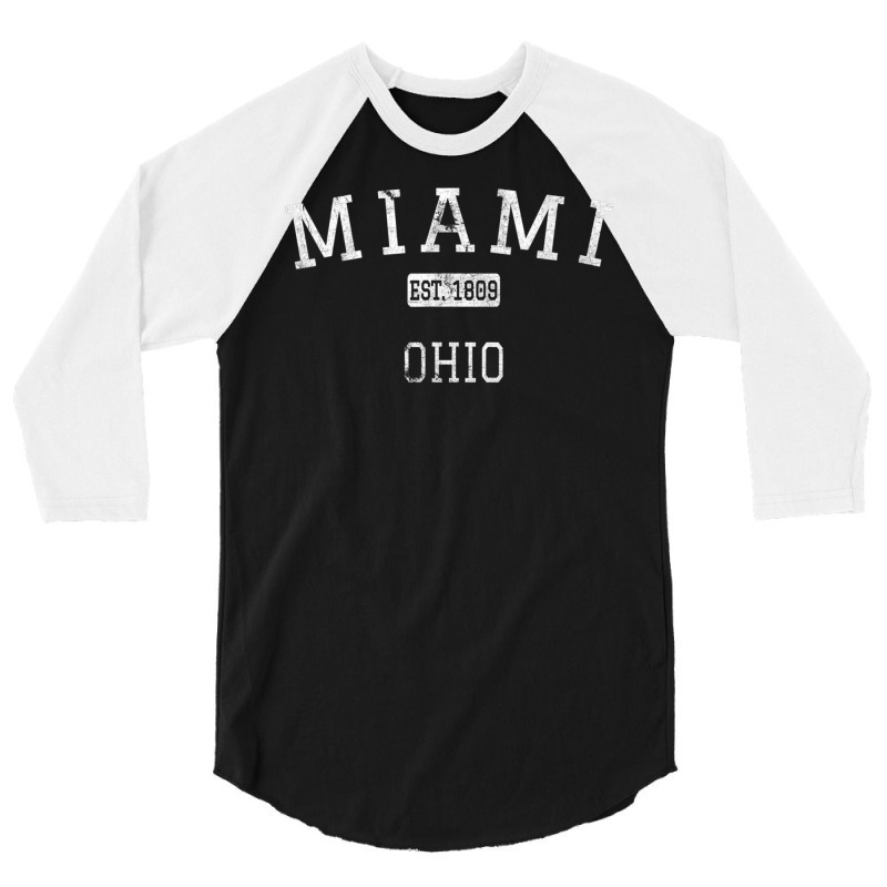 Miami Ohio Oh Vintage 3/4 Sleeve Shirt | Artistshot