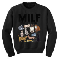 Milf Man I Love Felines Cat Vintage Youth Sweatshirt | Artistshot