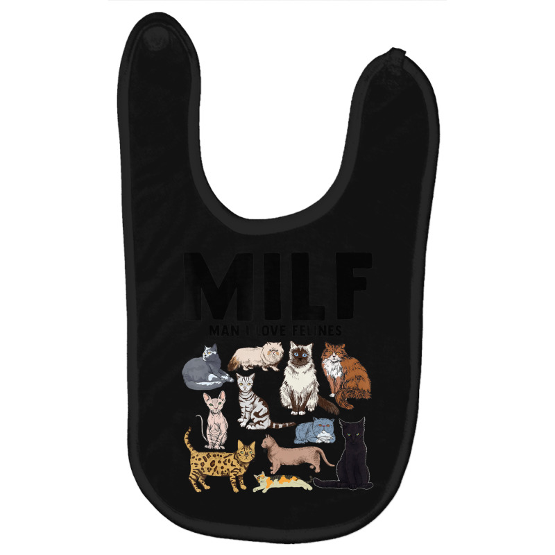 Milf Man I Love Felines Cat Vintage Baby Bibs | Artistshot