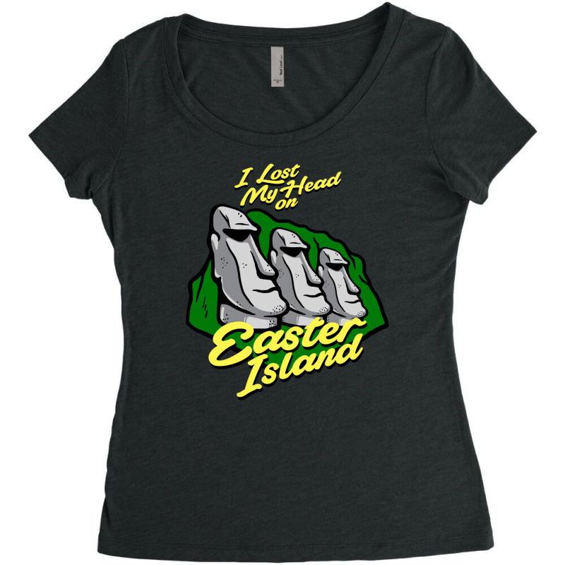 I Lost My Head On Easter Island Women's Triblend Scoop T-shirt | Artistshot