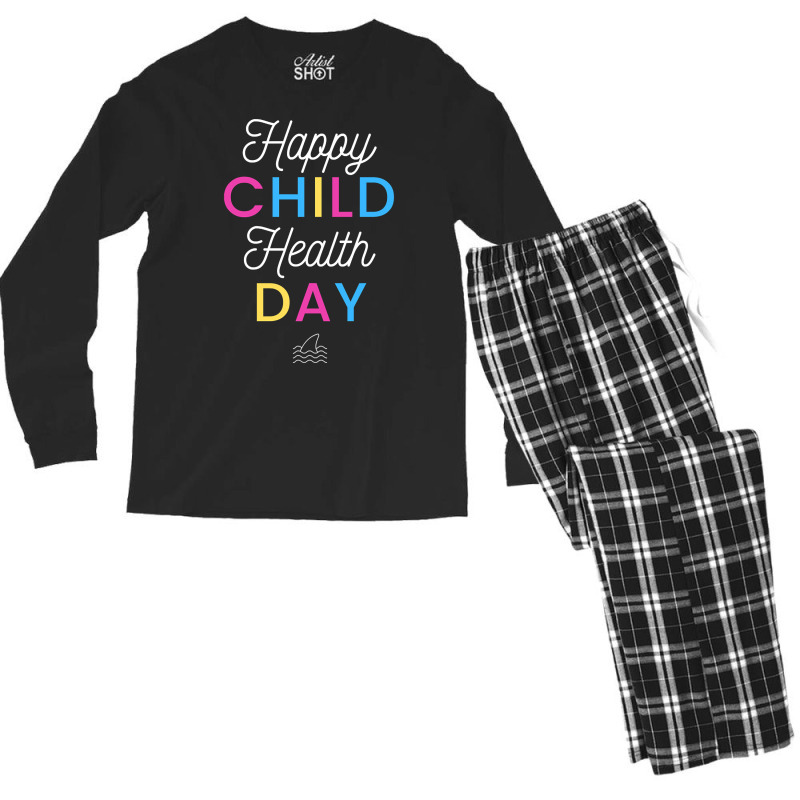 Happy Child Health Day Men's Long Sleeve Pajama Set by poppyallen | Artistshot