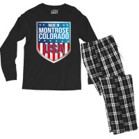 Made In Montrose, Colorado. Patriotic Usa Men's Long Sleeve Pajama Set | Artistshot