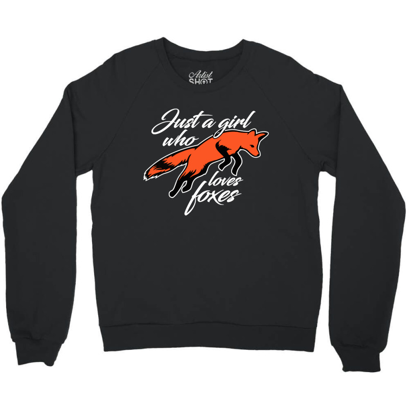 Girl Loves Foxes Crewneck Sweatshirt by haydar | Artistshot