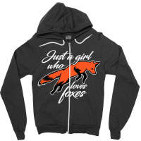 Girl Loves Foxes Zipper Hoodie | Artistshot