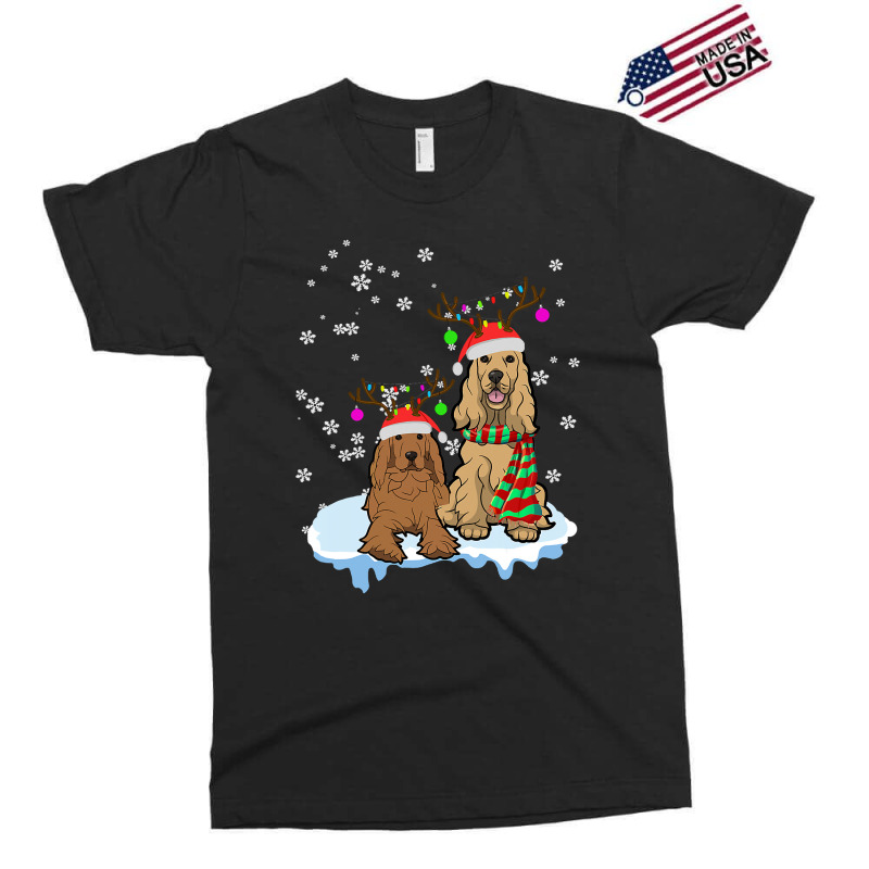 Cute Christmas Cocker Spaniel Santa Hats Reindeer Dog Owner Exclusive T-shirt by cm-arts | Artistshot