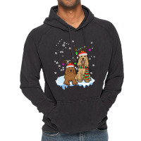 Cute Christmas Cocker Spaniel Santa Hats Reindeer Dog Owner Vintage Hoodie | Artistshot