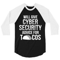 Cybersecurity It Analyst Tacos Certified Tech Security 3/4 Sleeve Shirt | Artistshot