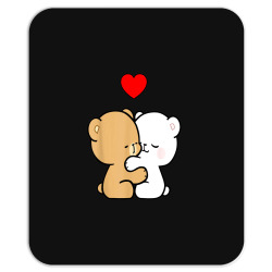 Milk Mocha Bear Two Hearts Beat As One Valentine Lovers Kiss Round