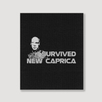 Bsg, I Survived New Caprica,battlestar Galactica Science Portrait Canvas Print | Artistshot