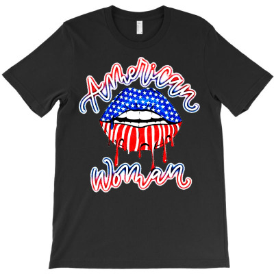 American Patriotic Woman T-shirt Designed By Nilton João Cruz