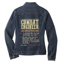 Combat Engineer Dictionary Term For Fans Ladies Denim Jacket | Artistshot