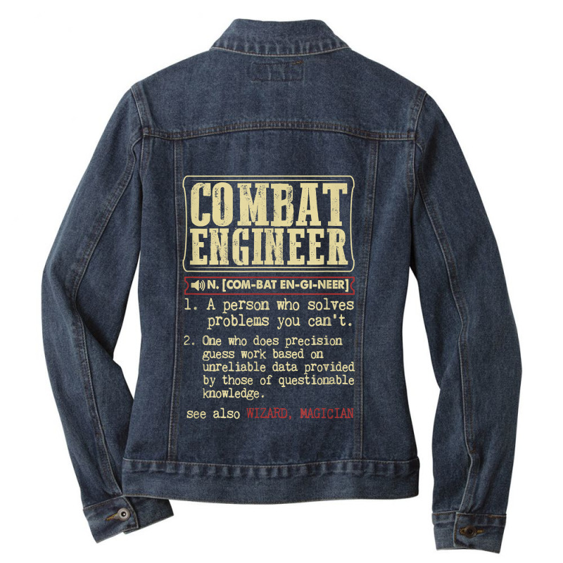 Combat Engineer Dictionary Term For Fans Ladies Denim Jacket by TacitaSylvester | Artistshot