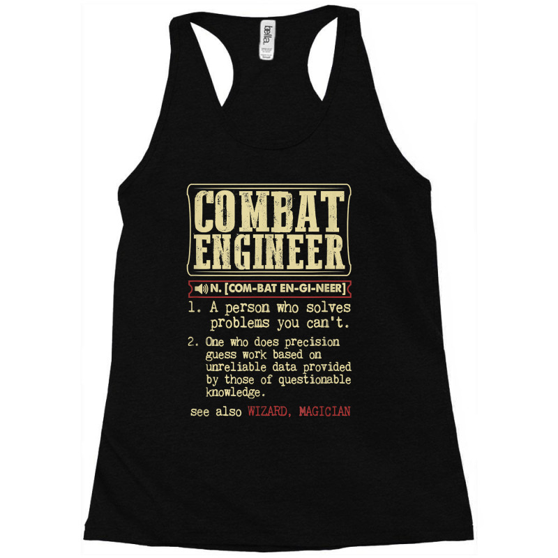 Combat Engineer Dictionary Term For Fans Racerback Tank by TacitaSylvester | Artistshot