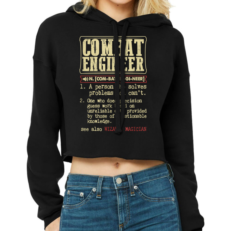 Combat Engineer Dictionary Term For Fans Cropped Hoodie by TacitaSylvester | Artistshot