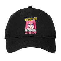 Warning May Spontaneously Start Talking About Anime Girls Adjustable Cap | Artistshot