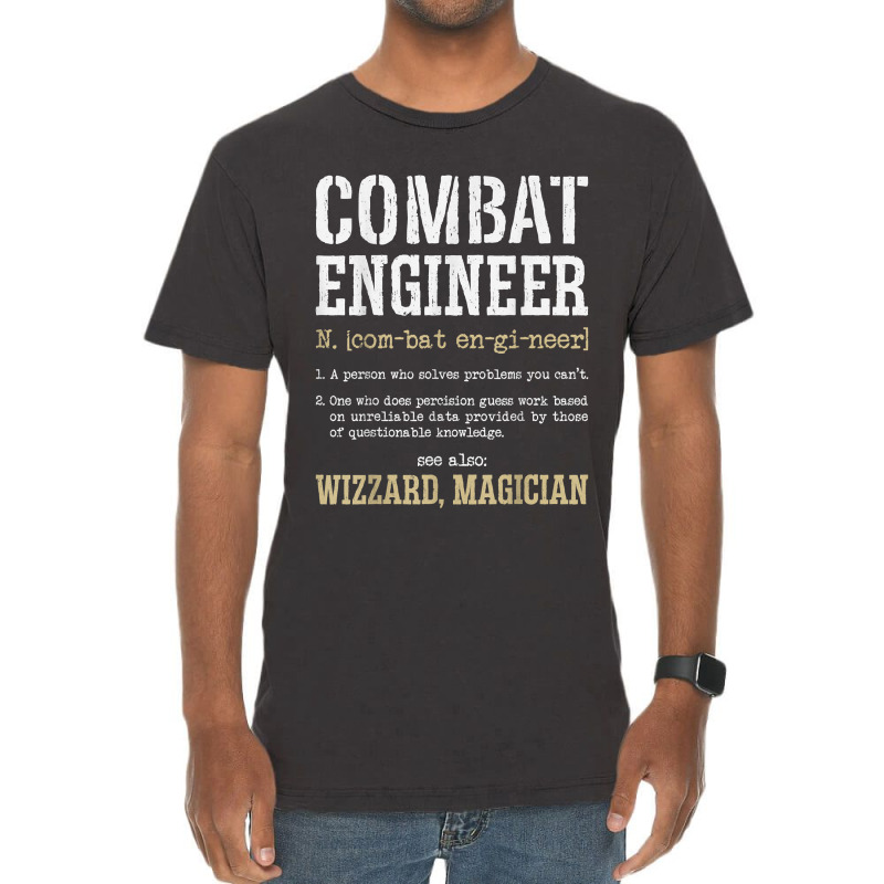 Combat Engineer Funny Engineering Dictionary Term Definition For Fans Vintage T-Shirt by TacitaSylvester | Artistshot