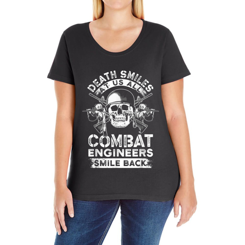 Combat Engineer Smiles Usa Military Sapper For Fans Ladies Curvy T-Shirt by TacitaSylvester | Artistshot