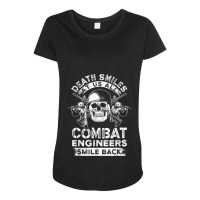 Combat Engineer Smiles Usa Military Sapper For Fans Maternity Scoop Neck T-shirt | Artistshot