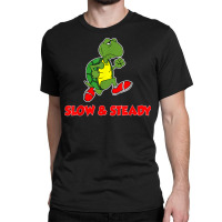 Slow And Steady Runner Funny Running Cartoon Turtle T Shirt Classic T-shirt | Artistshot