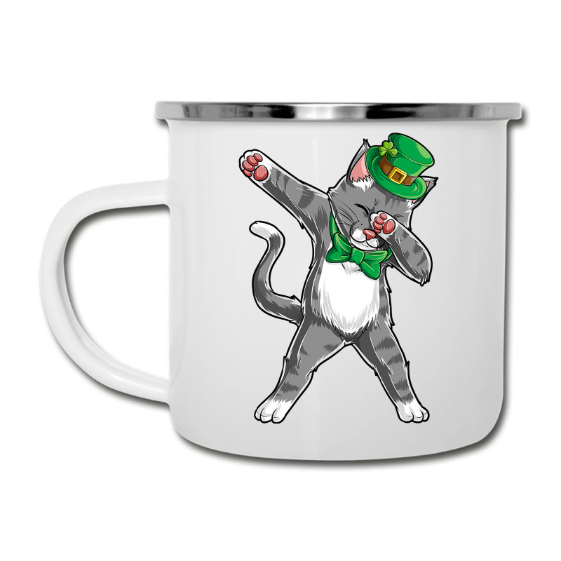 Dabbing Cat St Patricks Day Boys Girls Kids Leprechaun Dab Camper Cup | Artistshot