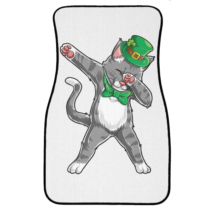 Dabbing Cat St Patricks Day Boys Girls Kids Leprechaun Dab Front Car Mat | Artistshot