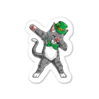 Dabbing Cat St Patricks Day Boys Girls Kids Leprechaun Dab Sticker | Artistshot